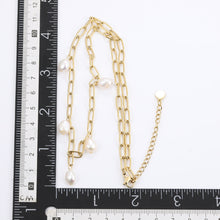 画像をギャラリービューアに読み込む, NSS804 STAINLESS STEEL NECKLACE WITH PEARL AAB CO..