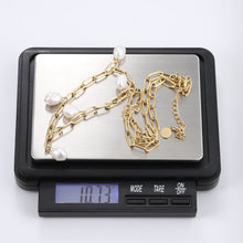 画像をギャラリービューアに読み込む, NSS804 STAINLESS STEEL NECKLACE WITH PEARL AAB CO..