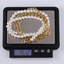 画像をギャラリービューアに読み込む, NSS862 STAINLESS STEEL NECKLACE WITH SHELL PEARL AAB CO..