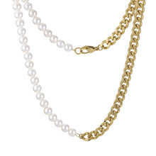 画像をギャラリービューアに読み込む, NSS863 STAINLESS STEEL NECKLACE WITH SHELL PEARL AAB CO..