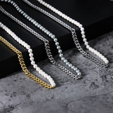 画像をギャラリービューアに読み込む, NSS863 STAINLESS STEEL NECKLACE WITH SHELL PEARL AAB CO..