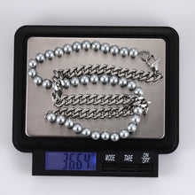 画像をギャラリービューアに読み込む, NSS863 STAINLESS STEEL NECKLACE WITH SHELL PEARL AAB CO..