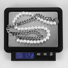画像をギャラリービューアに読み込む, NSS863 STAINLESS STEEL NECKLACE WITH SHELL PEARL AAB CO..