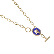 画像をギャラリービューアに読み込む, NSS866 STAINLESS STEEL T-BAR NECKLACE WITH EPOXY AAB CO..