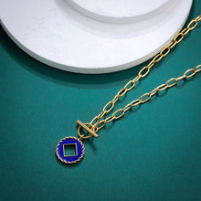 画像をギャラリービューアに読み込む, NSS866 STAINLESS STEEL T-BAR NECKLACE WITH EPOXY AAB CO..