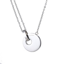 画像をギャラリービューアに読み込む, NSS889 STAINLESS STEEL NECKLACE WITH CZ (ROUND PENDANT) AAB CO..