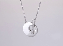 画像をギャラリービューアに読み込む, NSS896 STAINLESS STEEL T-BAR NECKLACE WITH CZ AAB CO..