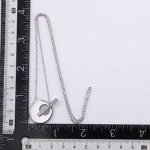 画像をギャラリービューアに読み込む, NSS896 STAINLESS STEEL T-BAR NECKLACE WITH CZ AAB CO..