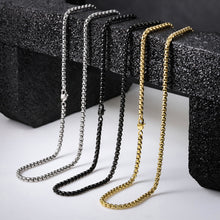 画像をギャラリービューアに読み込む, NSS906 STAINLESS STEEL ROUND BOX CHAIN NECKLACE AAB CO..