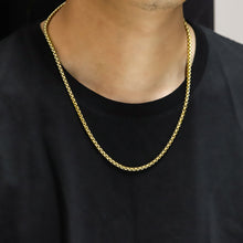 画像をギャラリービューアに読み込む, NSS906 STAINLESS STEEL ROUND BOX CHAIN NECKLACE AAB CO..