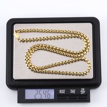 画像をギャラリービューアに読み込む, NSS906 STAINLESS STEEL ROUND BOX CHAIN NECKLACE AAB CO..