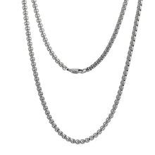 画像をギャラリービューアに読み込む, NSS906 STAINLESS STEEL ROUND BOX CHAIN NECKLACE AAB CO..