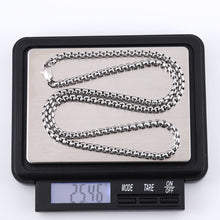 画像をギャラリービューアに読み込む, NSS906 STAINLESS STEEL ROUND BOX CHAIN NECKLACE AAB CO..