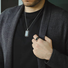 画像をギャラリービューアに読み込む, PSS1168 STAINLESS STEEL DOG TAG WITH NATURAL STONE AAB CO..