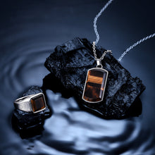 画像をギャラリービューアに読み込む, PSS1168 STAINLESS STEEL DOG TAG WITH NATURAL STONE AAB CO..