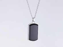 画像をギャラリービューアに読み込む, PSS1168 STAINLESS STEEL DOG TAG WITH NATURAL STONE AAB CO..