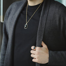 画像をギャラリービューアに読み込む, PSS1169 STAINLESS STEEL OVAL PENDANT WITH NATURAL STONE AAB CO..