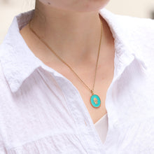 画像をギャラリービューアに読み込む, PSS1234 STAINLESS STEEL OVAL PENDANT WITH HAMSA DESIGN AAB CO..