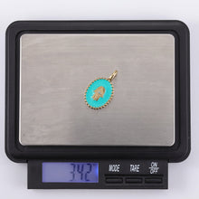 画像をギャラリービューアに読み込む, PSS1234 STAINLESS STEEL OVAL PENDANT WITH HAMSA DESIGN AAB CO..