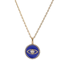 画像をギャラリービューアに読み込む, PSS1235 STAINLESS STEEL ROUND PENDANT WITH EVIL EYE DESIGN AAB CO..