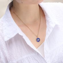 画像をギャラリービューアに読み込む, PSS1235 STAINLESS STEEL ROUND PENDANT WITH EVIL EYE DESIGN AAB CO..