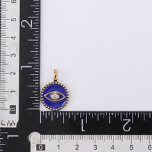 画像をギャラリービューアに読み込む, PSS1235 STAINLESS STEEL ROUND PENDANT WITH EVIL EYE DESIGN AAB CO..