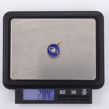 画像をギャラリービューアに読み込む, PSS1235 STAINLESS STEEL ROUND PENDANT WITH EVIL EYE DESIGN AAB CO..