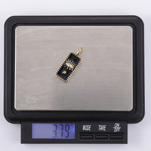 画像をギャラリービューアに読み込む, PSS1237 STAINLESS STEEL RECTANGLE PENDANT WITH EVIL EYE DESIGN AAB CO..