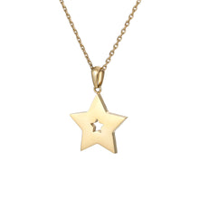 画像をギャラリービューアに読み込む, PSS1241 STAINLESS STEEL STAR SHAPE PENDANT WITH EPOXY & CZ AAB CO..