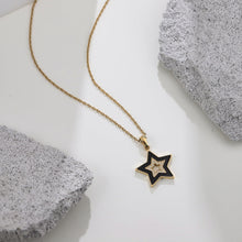 画像をギャラリービューアに読み込む, PSS1241 STAINLESS STEEL STAR SHAPE PENDANT WITH EPOXY & CZ AAB CO..