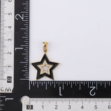 画像をギャラリービューアに読み込む, PSS1241 STAINLESS STEEL STAR SHAPE PENDANT WITH EPOXY & CZ AAB CO..