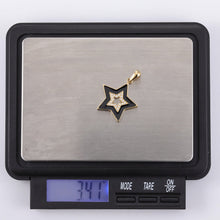 画像をギャラリービューアに読み込む, PSS1241 STAINLESS STEEL STAR SHAPE PENDANT WITH EPOXY & CZ AAB CO..