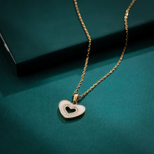 画像をギャラリービューアに読み込む, PSS1242 STAINLESS STEEL HEART SHAPE PENDANT WITH EPOXY & CZ AAB CO..