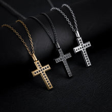 画像をギャラリービューアに読み込む, PSS1245 STAINLESS STEEL CORSS PENDANT WITH CZ AAB CO..