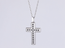 画像をギャラリービューアに読み込む, PSS1245 STAINLESS STEEL CORSS PENDANT WITH CZ AAB CO..