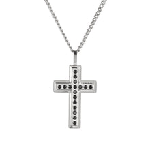 画像をギャラリービューアに読み込む, PSS1245 STAINLESS STEEL CORSS PENDANT WITH CZ AAB CO..