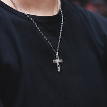 画像をギャラリービューアに読み込む, PSS1245 STAINLESS STEEL CORSS PENDANT WITH CZ AAB CO..