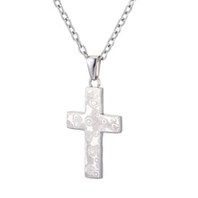画像をギャラリービューアに読み込む, PSS1254 DAMASCUS STEEL CROSS PENDANT AAB CO..