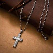 画像をギャラリービューアに読み込む, PSS1254 DAMASCUS STEEL CROSS PENDANT AAB CO..