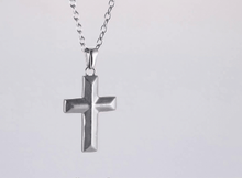 画像をギャラリービューアに読み込む, PSS1254 DAMASCUS STEEL CROSS PENDANT AAB CO..