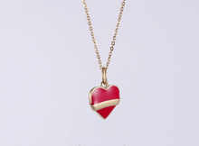 画像をギャラリービューアに読み込む, PSS1255 STAINLESS STEEL HEART SHAPE PENDANT WITH EPOXY AAB CO..