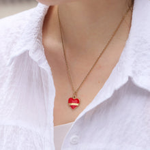 画像をギャラリービューアに読み込む, PSS1255 STAINLESS STEEL HEART SHAPE PENDANT WITH EPOXY AAB CO..