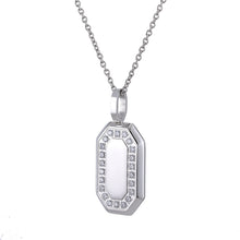 画像をギャラリービューアに読み込む, PSS1258 STAINLESS STEEL RECTANGLE PENDANT WITH CZ AAB CO..