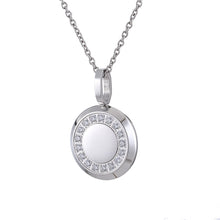 画像をギャラリービューアに読み込む, PSS1259 STAINLESS STEEL ROUND PENDANT WITH CZ AAB CO..