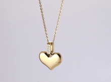 画像をギャラリービューアに読み込む, PSS1260 STAINLESS STEEL HEART SHAPE PENDANT WITH CZ AAB CO..