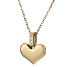 画像をギャラリービューアに読み込む, PSS1260 STAINLESS STEEL HEART SHAPE PENDANT WITH CZ AAB CO..