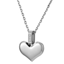 画像をギャラリービューアに読み込む, PSS1260 STAINLESS STEEL HEART SHAPE PENDANT WITH CZ AAB CO..