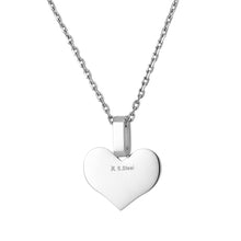 画像をギャラリービューアに読み込む, PSS1260 STAINLESS STEEL HEART SHAPE PENDANT WITH CZ AAB CO..