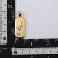 画像をギャラリービューアに読み込む, PSS1268 STAINLESS STEEL RECTANGLE PENDANT WITH CZ AAB CO..