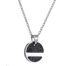 画像をギャラリービューアに読み込む, PSS1277 STAINLESS STEEL ROUND PENDANT WITH FORGED CARBON AAB CO..